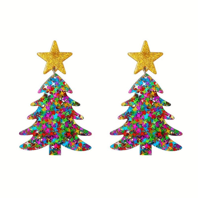 Bohemian Style Christmas Tree Dangle Earrings