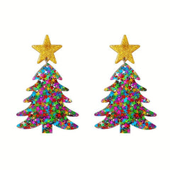 Bohemian Style Christmas Tree Dangle Earrings