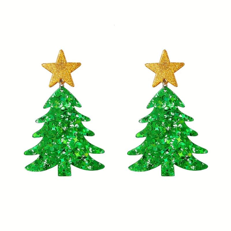 Bohemian Style Christmas Tree Dangle Earrings