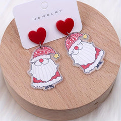 Christmas Gloves Boots Crutches Santa Dangle Earrings