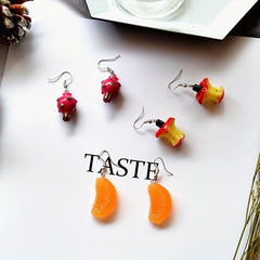 Halloween Pumpkin Fruit Earrings Ocean Style Plastic Jewelry