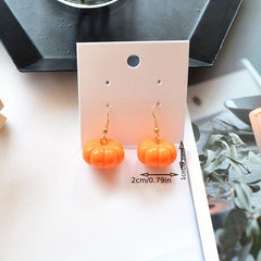 Halloween Pumpkin Fruit Earrings Ocean Style Plastic Jewelry