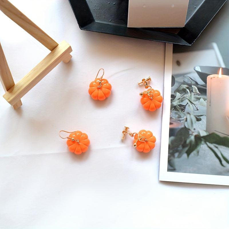 Halloween Pumpkin Fruit Earrings Ocean Style Plastic Jewelry
