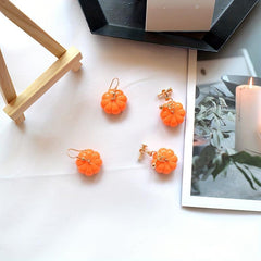 Halloween Pumpkin Fruit Earrings Ocean Style Plastic Jewelry