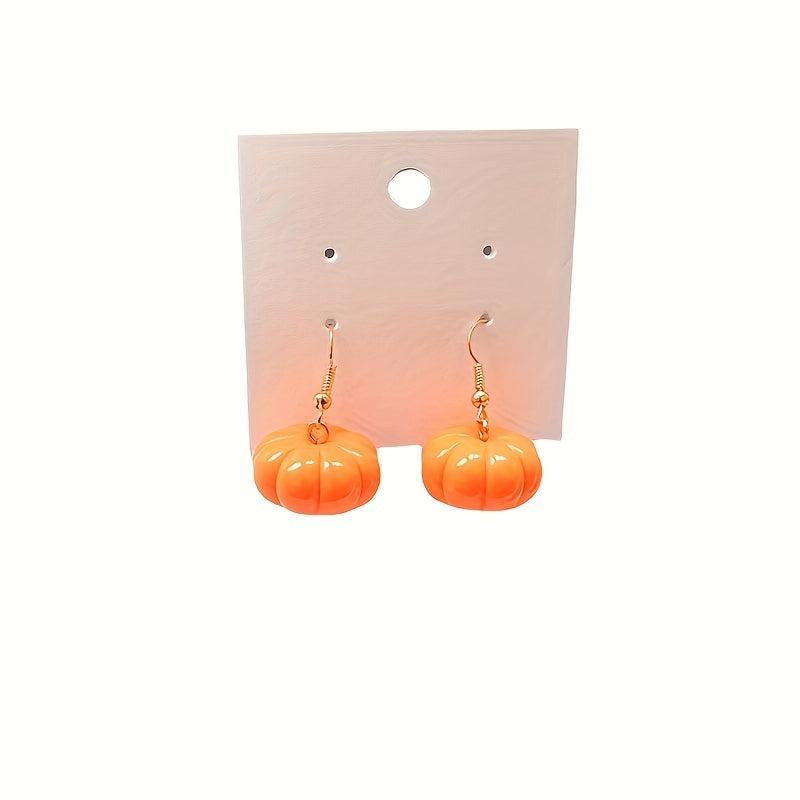 Halloween Pumpkin Fruit Earrings Ocean Style Plastic Jewelry