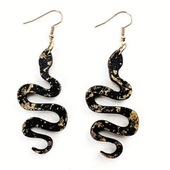 Snake Pendant Dangle Earrings Retro Sexy Style Wooden Jewelry