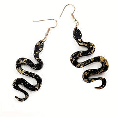 Snake Pendant Dangle Earrings Retro Sexy Style Wooden Jewelry