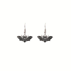 Enamel Bat Dangle Earrings Gothic Punk Style