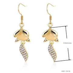 Zircon Inlaid Dangle Earrings Retro Style Jewelry
