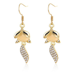 Zircon Inlaid Dangle Earrings Retro Style Jewelry