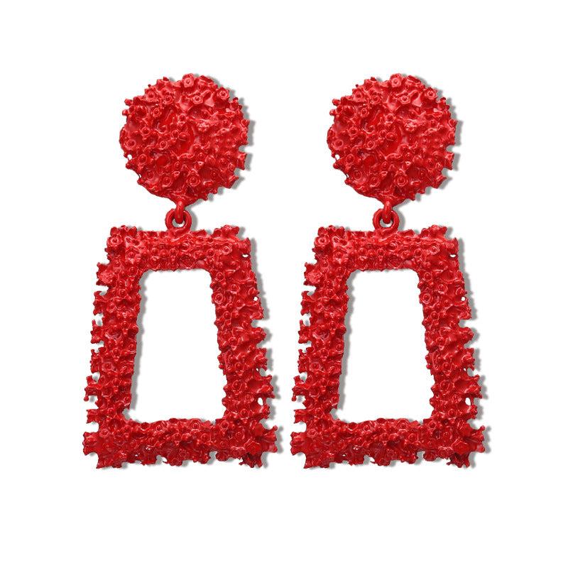 Geometric Spray Painted Dangle Earrings Alloy Earrings