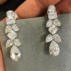 Zircon Dangle Earrings Vines Copper Elegant Style Gift Women