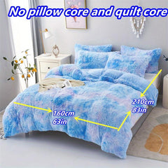 3pcs Plush Polyester Duvet Cover Set Soft Comfortable Warm Bedding