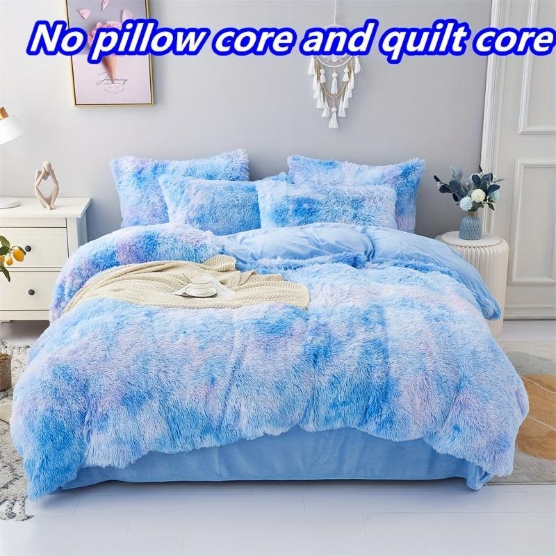 3pcs Plush Polyester Duvet Cover Set Soft Comfortable Warm Bedding