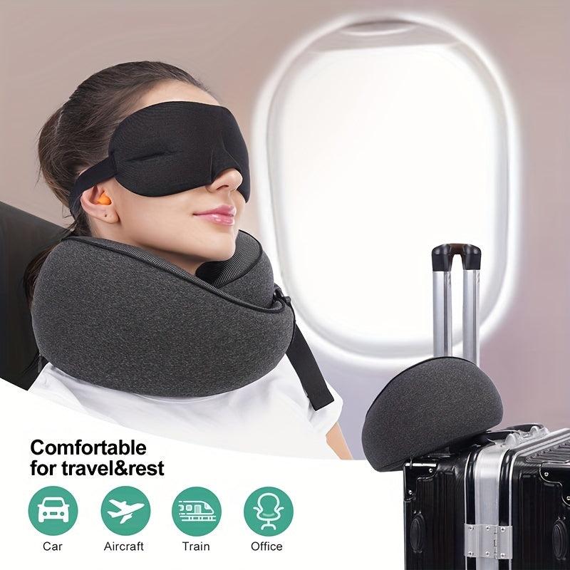 Travel Pillow Memory Foam Neck Pillow Comfortable & Breathable Cover