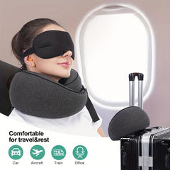 Travel Pillow Memory Foam Neck Pillow Comfortable & Breathable Cover