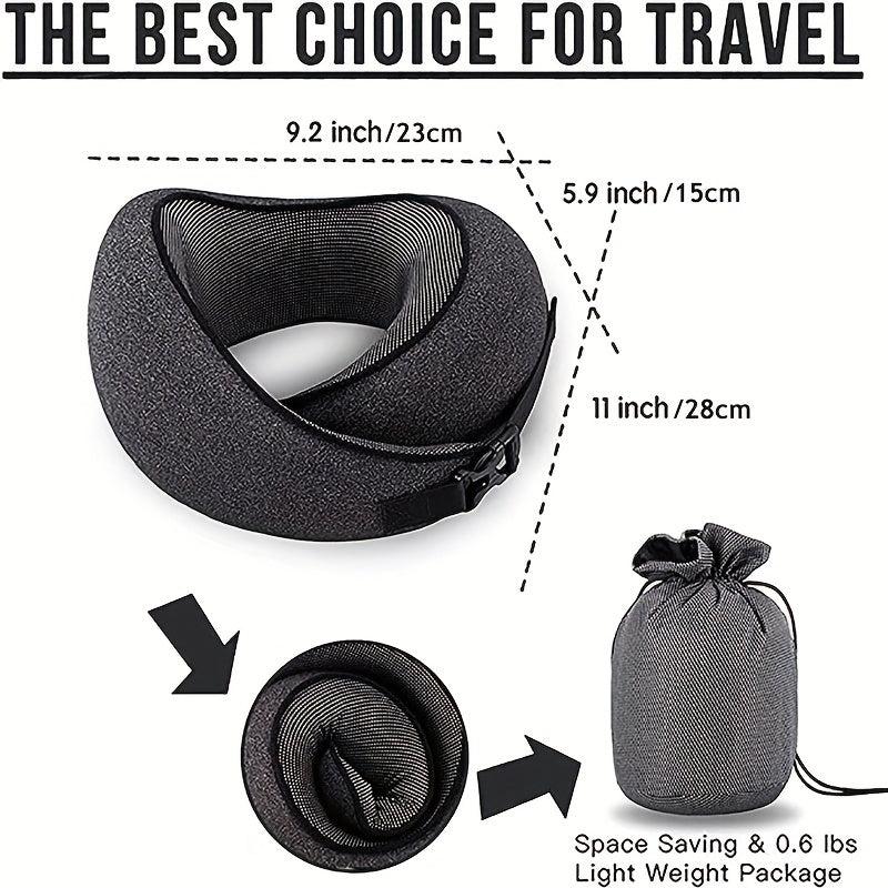 Travel Pillow Memory Foam Neck Pillow Comfortable & Breathable Cover