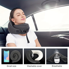 Travel Pillow Memory Foam Neck Pillow Comfortable & Breathable Cover