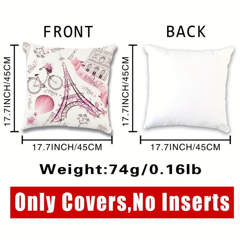 Paris Flowers Graffiti Watercolor Pillowcase
