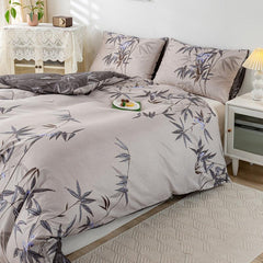 Bamboo Floral Print Duvet Cover Set - Soft & Comfortable Bedding Set