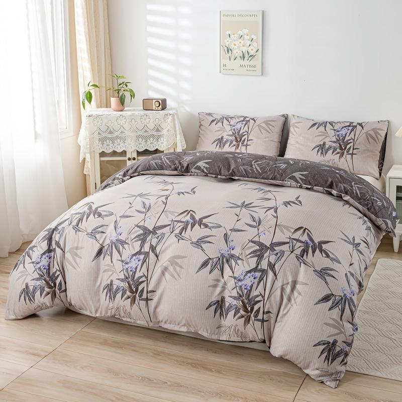 Bamboo Floral Print Duvet Cover Set - Soft & Comfortable Bedding Set
