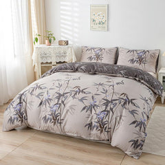 Bamboo Floral Print Duvet Cover Set - Soft & Comfortable Bedding Set