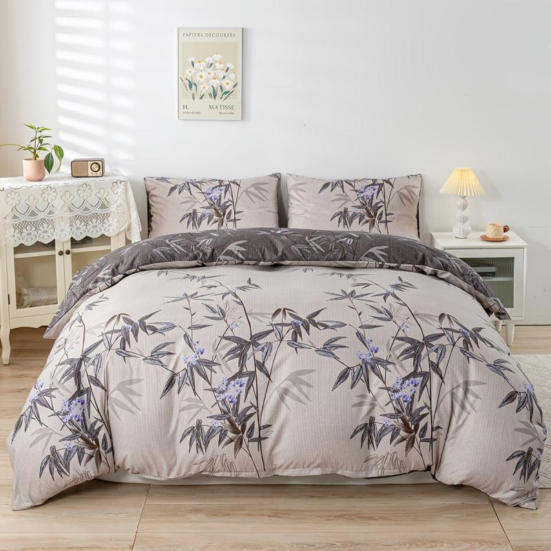 Bamboo Floral Print Duvet Cover Set - Soft & Comfortable Bedding Set