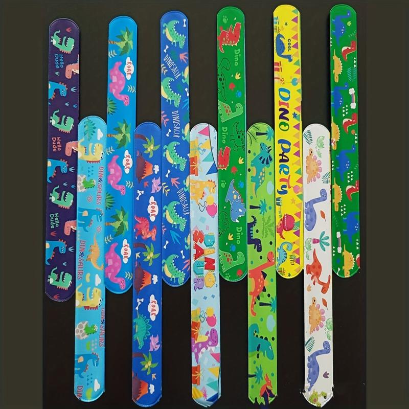 12pcs Dinosaur Slap Bracelets Kids Party Favors