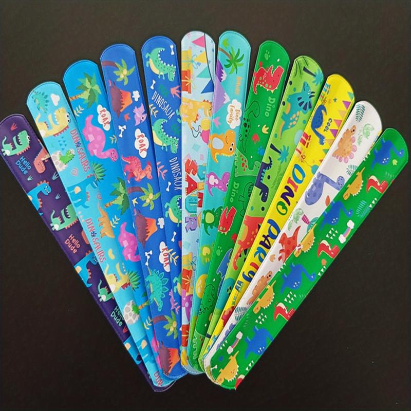 12pcs Dinosaur Slap Bracelets Kids Party Favors