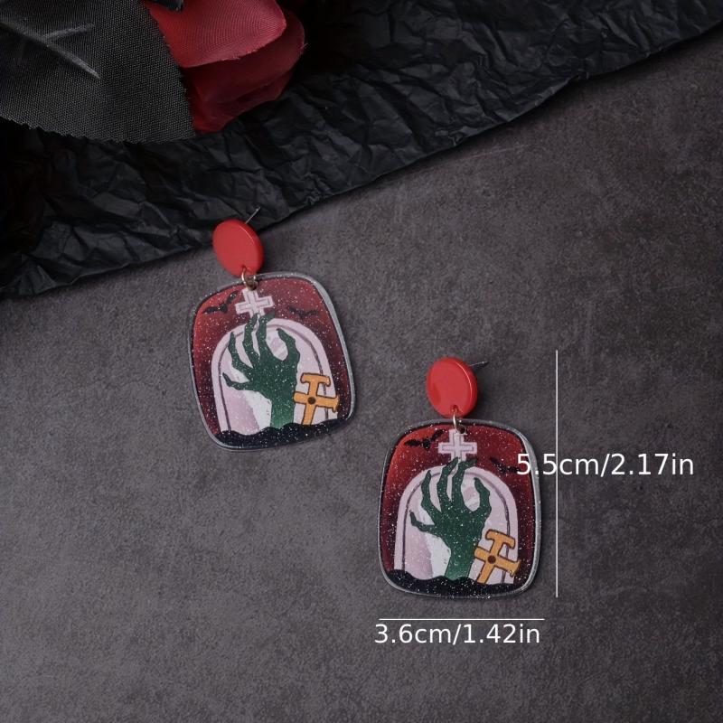 Halloween Monster Hand Dangle Earrings Punk Cartoon Style Classic Halloween Gift