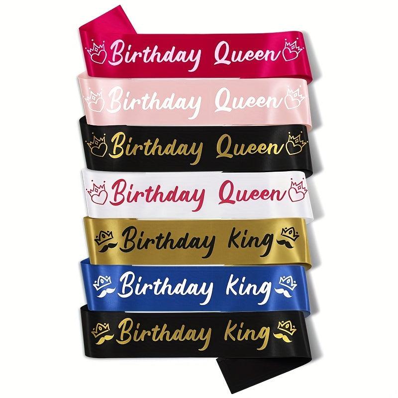 1pc Birthday King & Queen Sash Party Favors Decoration