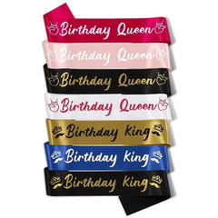 1pc Birthday King & Queen Sash Party Favors Decoration