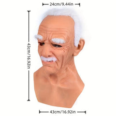 Whitehead Latex Head Mask Halloween Party Costume Accessory Horror Decor