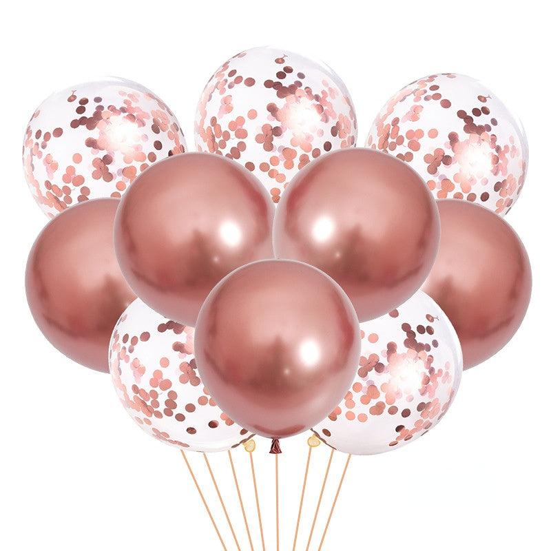 10pcs Macaroon Latex Confetti Metallic Balloons Anniversary Wedding Birthday