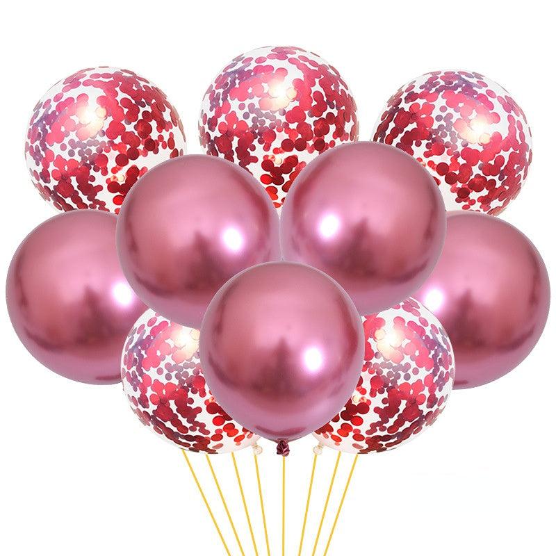 10pcs Macaroon Latex Confetti Metallic Balloons Anniversary Wedding Birthday