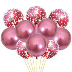 10pcs Macaroon Latex Confetti Metallic Balloons Anniversary Wedding Birthday