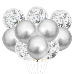 10pcs Macaroon Latex Confetti Metallic Balloons Anniversary Wedding Birthday