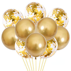 10pcs Macaroon Latex Confetti Metallic Balloons Anniversary Wedding Birthday
