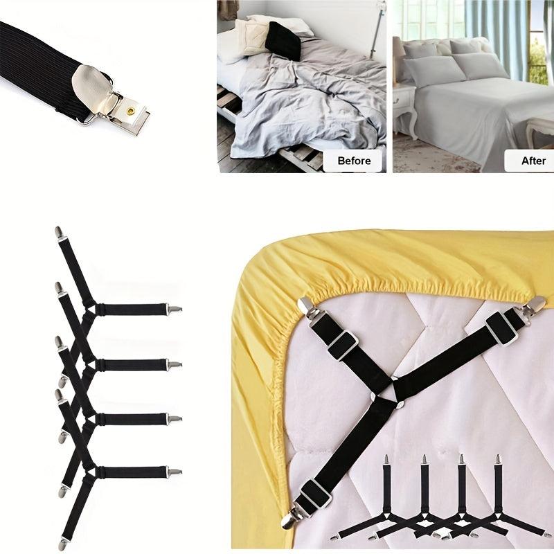 Adjustable Bed Sheet Fixers, Sofa Tablecloth Fixing Belt - Anti-slip Clips