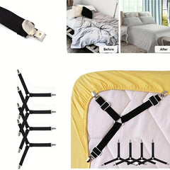 Adjustable Bed Sheet Fixers, Sofa Tablecloth Fixing Belt - Anti-slip Clips