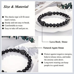 1pc Men Bracelet To My Husband Or To My Man Beaded Bracelet - Elastic Bracelet