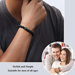 1pc Men Bracelet To My Husband Or To My Man Beaded Bracelet - Elastic Bracelet