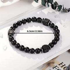 1pc Men Bracelet To My Husband Or To My Man Beaded Bracelet - Elastic Bracelet