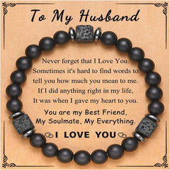 1pc Men Bracelet To My Husband Or To My Man Beaded Bracelet - Elastic Bracelet