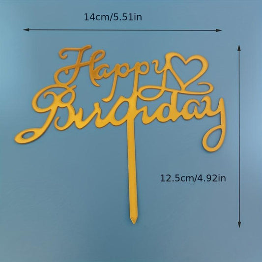 Love Handwritten Happy Birthday Acrylic Cake Insert Tag Party Decor