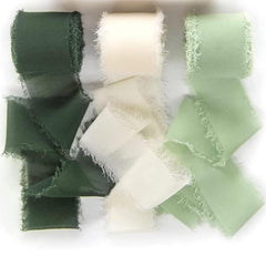3 Rolls Tassel Chiffon Silk Ribbon Pink Cream Bean Sand Red Red Satin Ribbon