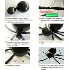 Halloween Balloon Garland Arch Kit with Spider Web & Spider Balloons