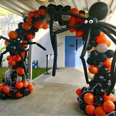 Halloween Balloon Garland Arch Kit with Spider Web & Spider Balloons