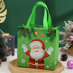 4pcs Waterproof Christmas Reusable Tote Gift Bag Non Woven Large