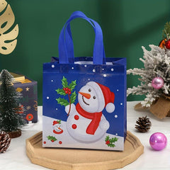 4pcs Waterproof Christmas Reusable Tote Gift Bag Non Woven Large